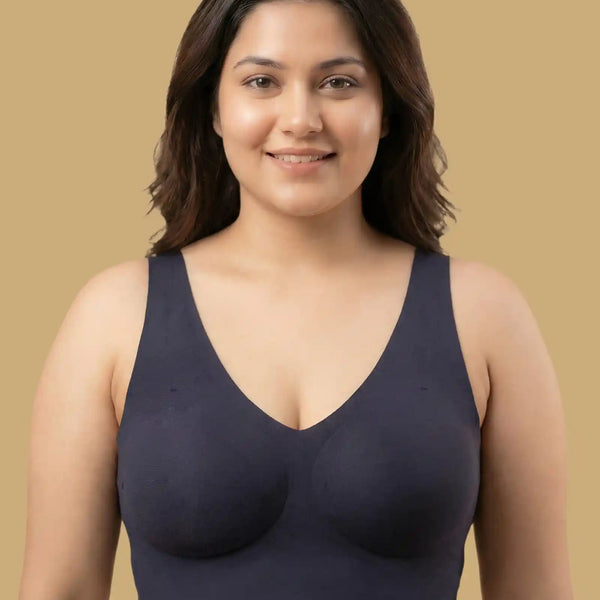 Cotton Padded Full Coverage Plus-Size Bonded Bra (SB-918-Navy)