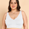 Tweens Bonded Breathable Cotton Plus-Size Full-Coverage Bra with Hidden Concealer (SB-915-White)