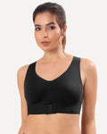 Bonded Gym Bra with Crisscross Back | Non-Padded | Breathable Cotton (TW-SB-995)(Black) (GB)
