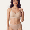 Cotton Padded Backless Bra & Mid Rise Flexifit Hipster Panty Lingerie Set (TW-SB-9851+63)(Skin)