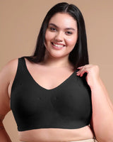 Tweens Bonded Breathable Cotton Plus-Size Padded Full-Coverage Bra (SB-918-Black) (MR)