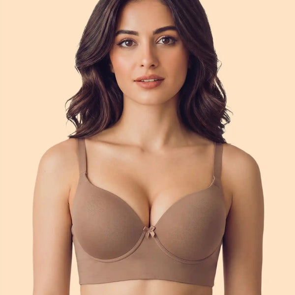 Cotton Non-wired Maximiser Push-Up Bonded Bra (Level-2 Padding) with 3/4th Coverage (SB-97015) (Fawn)