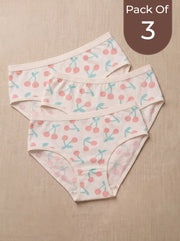 Tweens Cotton High Coverage Mid Waist Hipster Panty with Ultra Soft Waistband  (Tweens -4001)