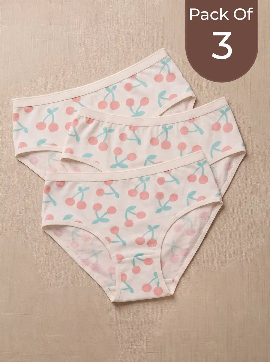 Tweens Cotton High Coverage Mid Waist Hipster Panty with Ultra Soft Waistband  (Tweens -4001)