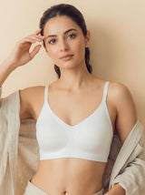 Cotton Padded Full Coverage Bonded Bra (SB-938-White)