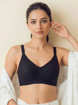 Cotton Padded Full Coverage Bonded Bra (SB-938-Black)
