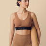 Bonded Gym Bra with Crisscross Back | Padded | Breathable Cotton (TW-SB-9977-FWN+BLK)