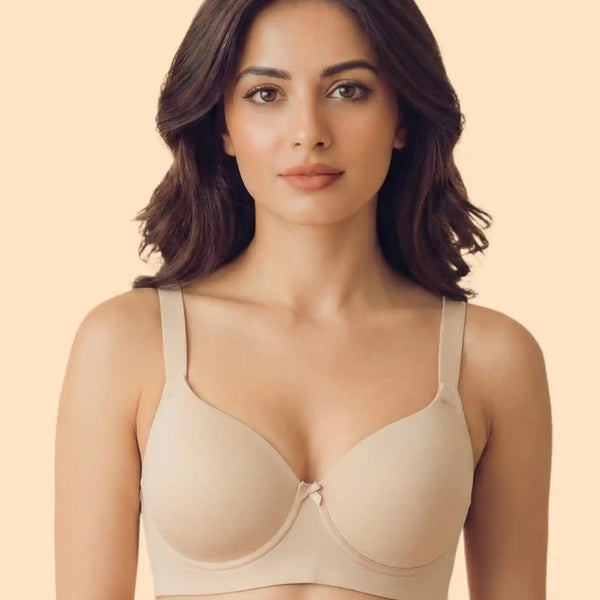 Polyamide Non-Wired Maximiser Push Up Bonded Bra (Level-3 Padding) with 3/4th Coverage  (SB-95301) (Skin)