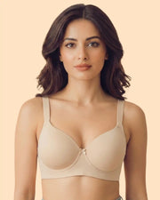 Polyamide Non-Wired Maximiser Push Up Bonded Bra (Level-3 Padding) with 3/4th Coverage  (SB-95301) (Skin)