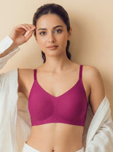 Cotton Padded Full Coverage Bonded Bra (SB-938-Wine)