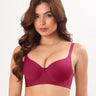 Cotton Non-wired Push-Up Bonded Bra (Level-3 Padding) with 3/4th Coverage (SB-93510)(Wine) (GB)