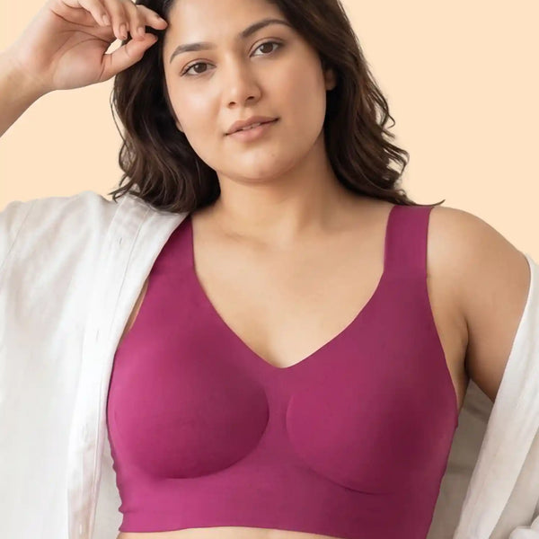 Cotton Padded Full Coverage Plus-Size Bonded Bra (SB-918-Wine)