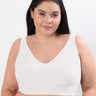Cotton Non-Padded Plus-Size Bonded Bra with Hidden Concealer  (SB-915-White) (MR)