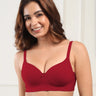 Cotton Non-wired Push-Up Bonded Bra (Level-3 Padding) with 3/4th Coverage (SB-93510) (Red) (GB)