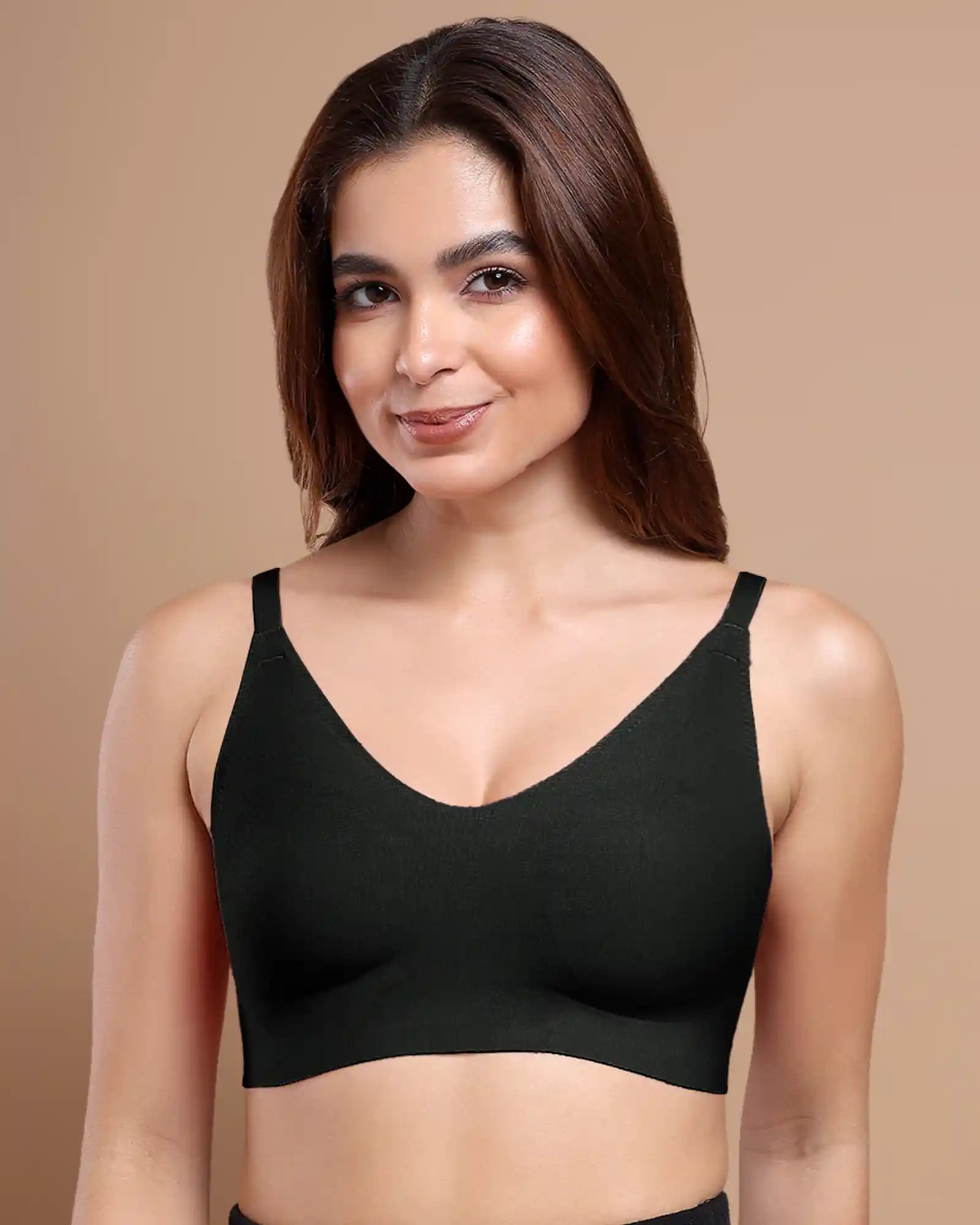Cotton Non-Padded Full Coverage Bonded Bra (SB-935-Black) (GB)