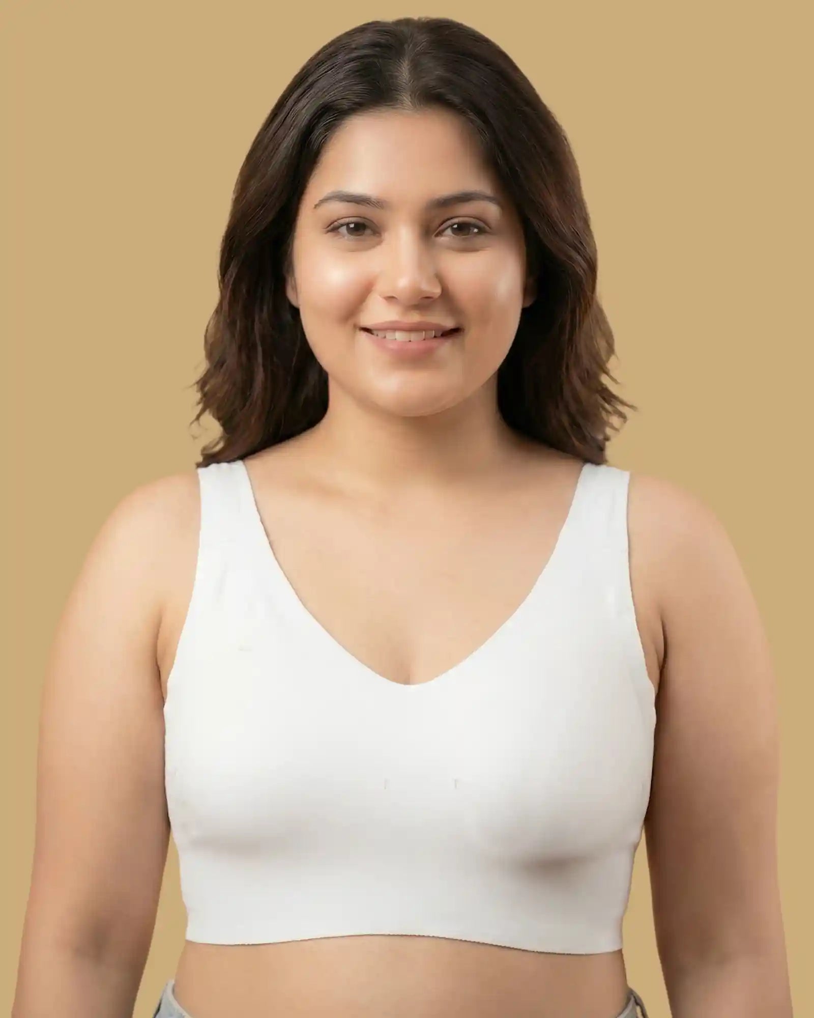 Cotton Padded Full Coverage Plus-Size Bonded Bra (SB-918-White)