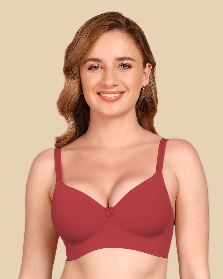 Tweens Bonded Polyamide Lightly Padded Bra (Level 1 Padding) (SB-95991) (Maroon)