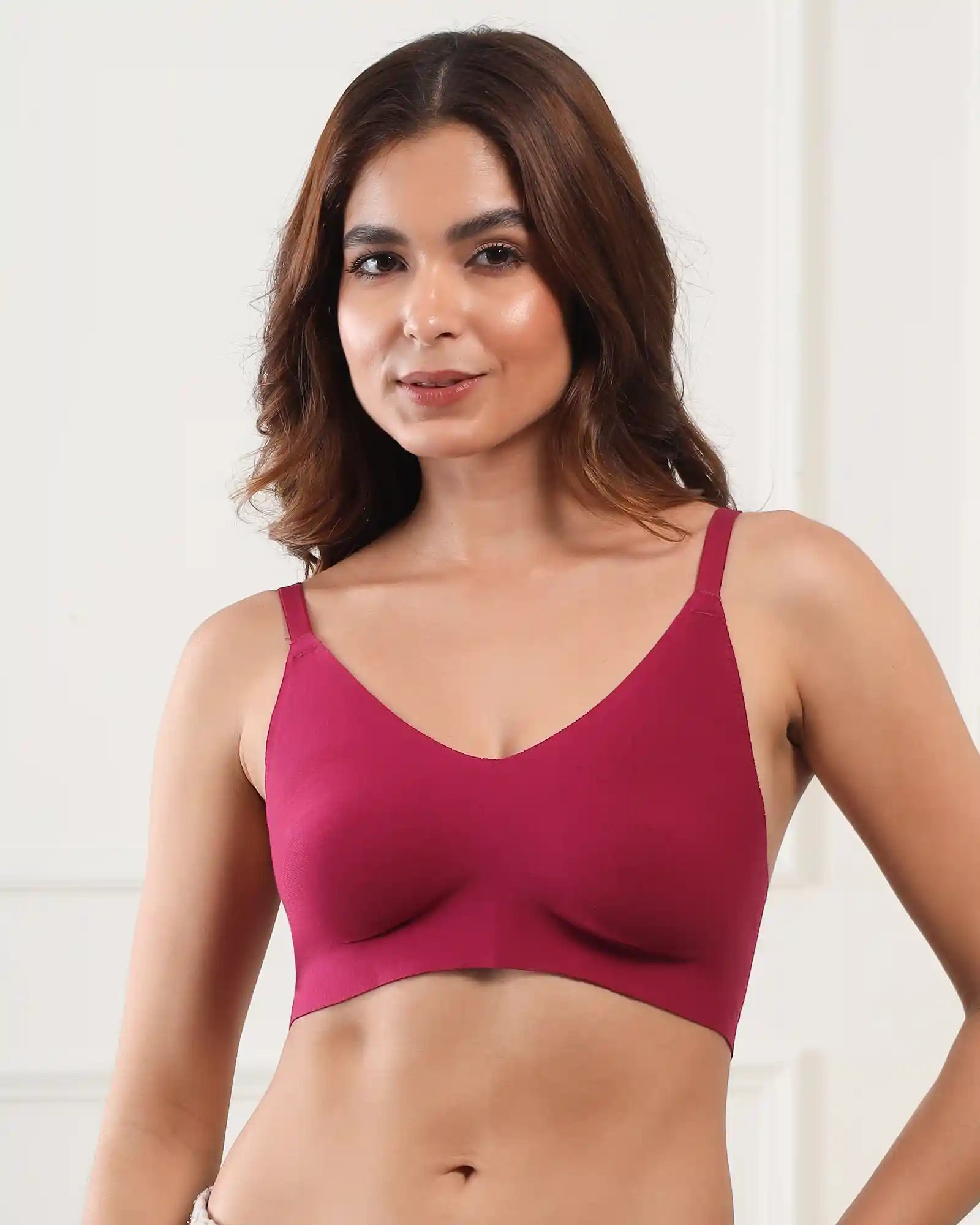 Cotton Non-Padded Full Coverage Bonded Bra (SB-935-Wine) (GB)