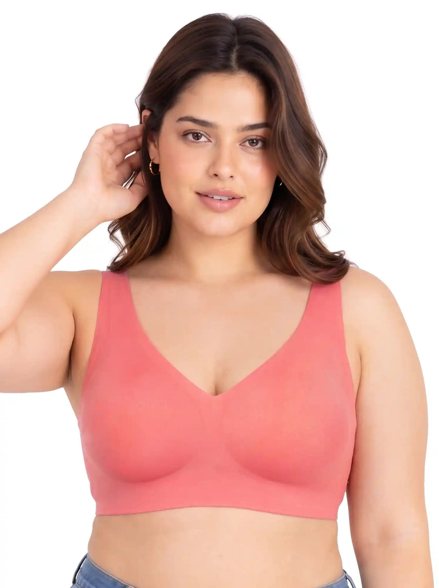 Tweens Cotton Jelly-Fit Plus-Size Bra | Padded (Coral)