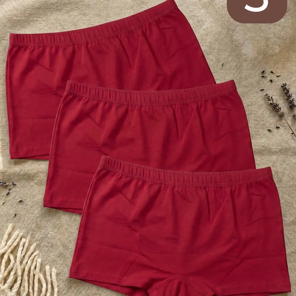 Cotton High Coverage Boy Shorts (TW-65)(Red)