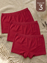 Cotton High Coverage Boy Shorts (TW-65)(Red)