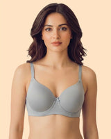 Polyamide Non-Wired Maximiser Push Up Bonded Bra (Level-3 Padding) with 3/4th Coverage (TW-SB-95301)(Grey)