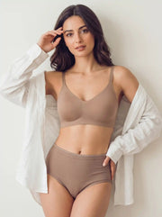 Cotton Full Coverage Padded Bonded Bra & Mid Rise Flexifit Hipster Panty Lingerie Set (TW-SB-938&63)(Fawn)