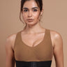 Bonded Gym Bra with Crisscross Back | Padded | Breathable Cotton (TW-SB-9977-FWN+BLK) (GB)