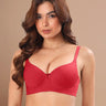 Cotton Non-wired Push-Up Bonded Bra (Level-3 Padding) with 3/4th Coverage (SB-93510) (Red) (GB)