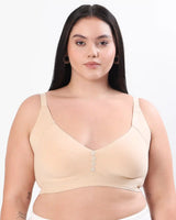 Cotton Non-Padded Plus-Size M-Frame Minimiser Bonded Bra (SB-9303)(Skin) (MR)