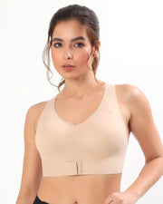 Bonded Gym Bra with Crisscross Back | Padded | Soft Polyamide (TW-SB-987-SKIN) (GB)