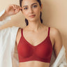 Cotton Padded Full Coverage Bonded Bra (SB-938-Red)
