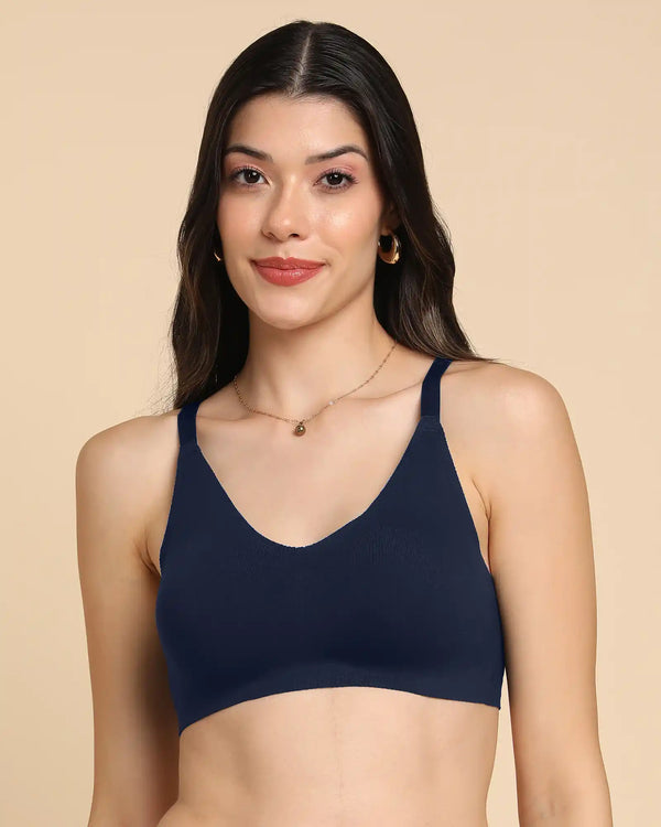 Tweens Non-Padded Cotton Spandex Invisi-Fit Bra (NAVY)