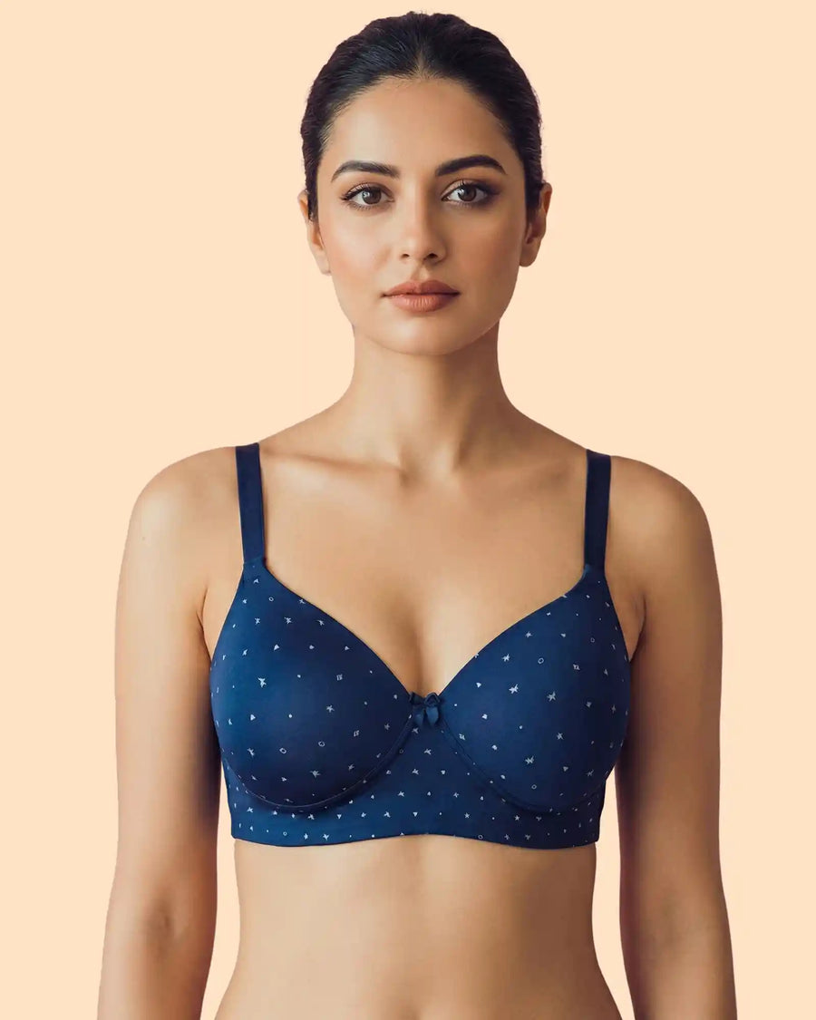 Everyday Lightly Padded Polyamide Printed Bonded Bra (TW-SB-59929)