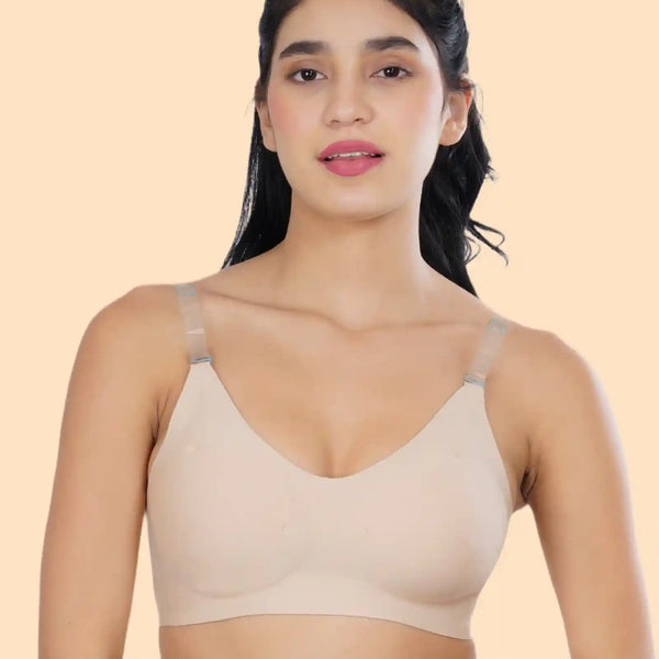 Cotton Padded Bonded Backless Bra (TW-SB-9851-Skin)