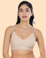 Cotton Padded Bonded Backless Bra (TW-SB-9851-Skin)