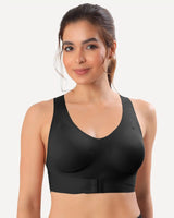 Bonded Gym Bra with Crisscross Back | Padded | Breathable Cotton (TW-SB-997)(Black) (GB)