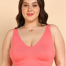 Tweens Bonded Breathable Cotton Plus-Size Padded Full-Coverage Bra (SB-918-Coral)