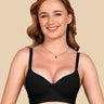 Polyamide Non-Wired Maximiser Push Up Bonded Bra (Level-3 Padding) with 3/4th Coverage (SB-95301) (Black)