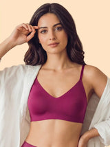 Cotton Non-Padded Full Coverage Bonded Bra (SB-935-Wine)