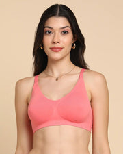 Tweens Bonded Breathable Cotton Padded Full-Coverage Bra (SB-938-Coral)