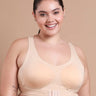 Bonded Gym Bra with Crisscross Back | Padded | Breathable Cotton (TW-SB-997)(Skin) (MR)