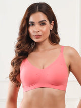 Cotton Padded Full Coverage Bonded Bra (SB-938-Coral) (GB)