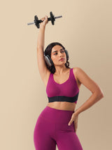 Bonded Gym Bra with Crisscross Back | Padded | Breathable Cotton (TW-SB-9977-WIN+BLK)