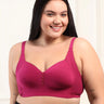 Cotton Padded Plus-Size M-Frame Minimiser Bonded Bra (SB-9203)(Wine) (MR)