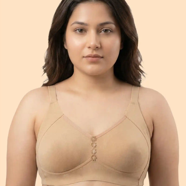 Cotton Non-Padded M-Frame Minimiser Bonded Bra (TW-IS-9405) (Skin)