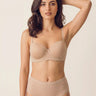 Cotton Padded Demi-Cup Bonded Bra & Mid Rise Flexifit Hipster Panty Lingerie Set (TW-SB-91012&63)(Skin)