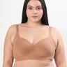 Cotton Padded Plus-Size M-Frame Minimiser Bonded Bra (SB-9203)(Fawn) (MR)