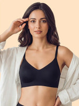 Cotton Non-Padded Full Coverage Bonded Bra (SB-935-Black)
