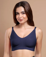 Cotton Non-Padded Full Coverage Bonded Bra (SB-935-Navy) (GB)